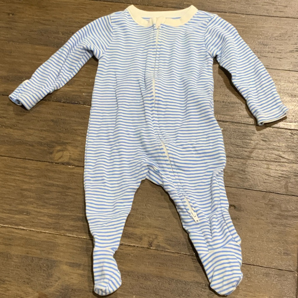 Old Navy Blue and White Striped Footie